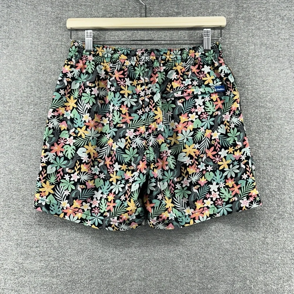 Chubbies‎ Swim Trunks Men Size Medium Floral Black Summer Beach